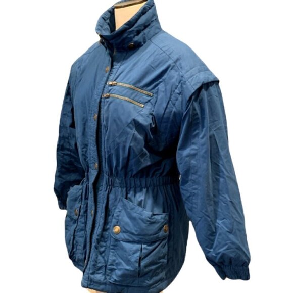 Vintage Skitique Parka Winter Jacket Women's L Teal Blue #205A - Picture 3 of 7